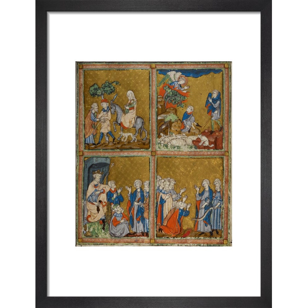 The Golden Haggadah print in black frame