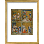 The Golden Haggadah print in gold frame