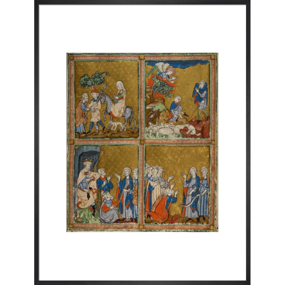 The Golden Haggadah print in black frame