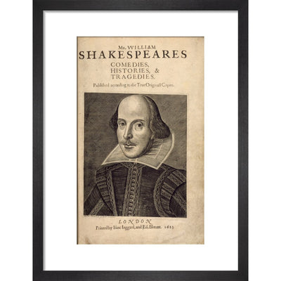 William Shakespeare print in black frame