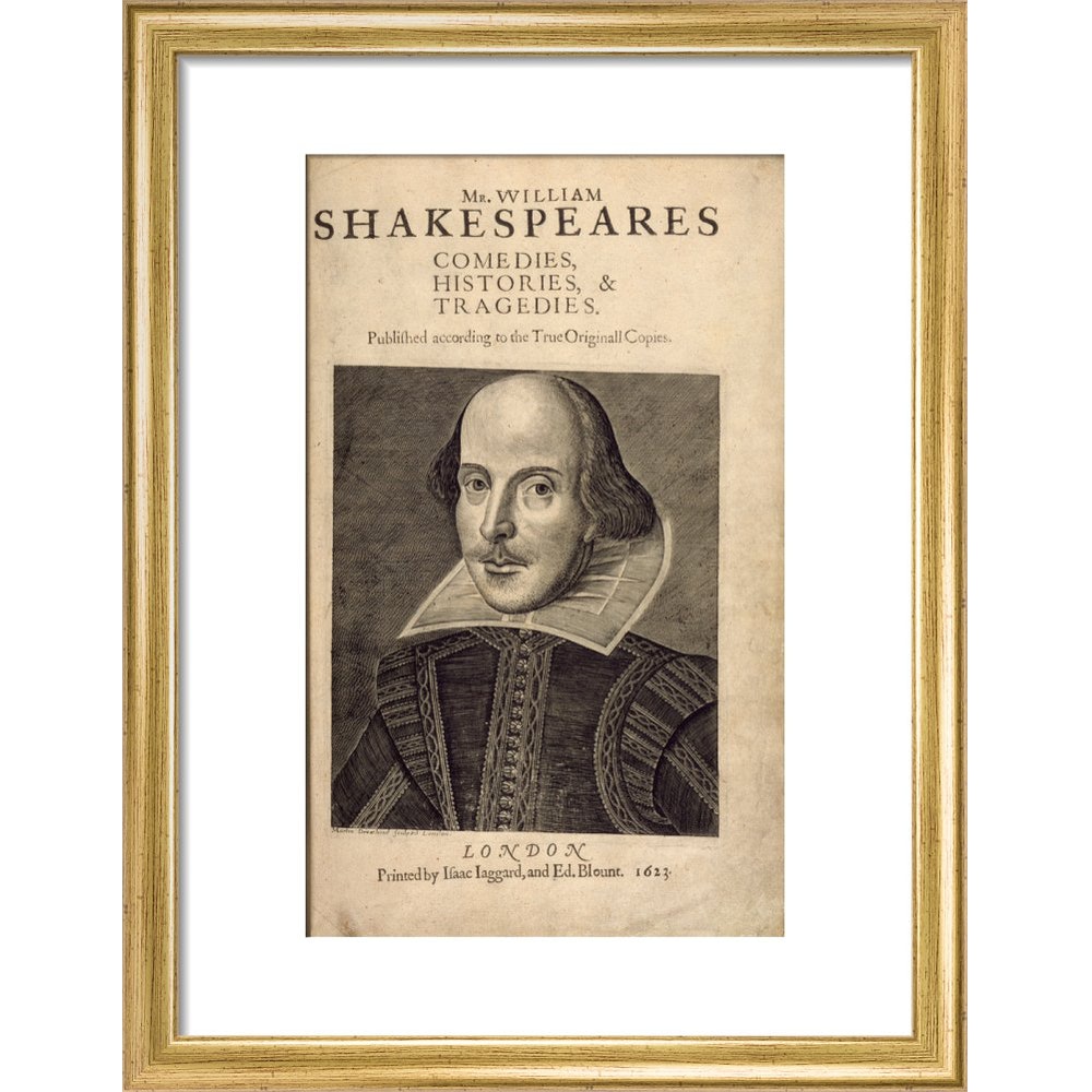 William Shakespeare print in gold frame