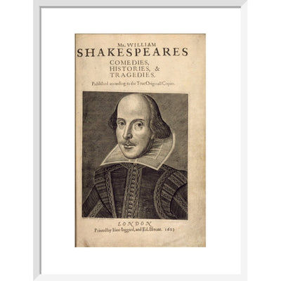 William Shakespeare print in white frame
