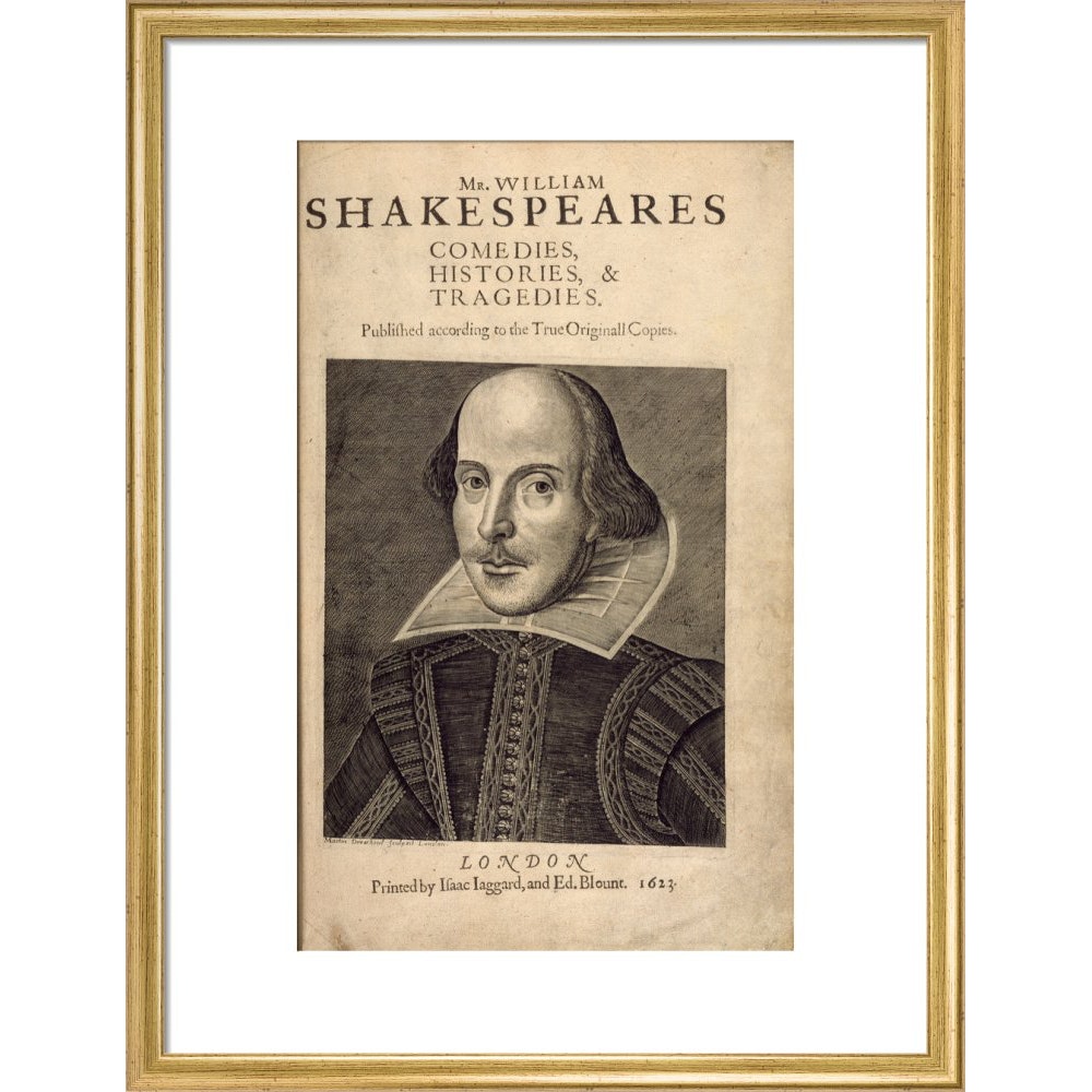 William Shakespeare print in gold frame