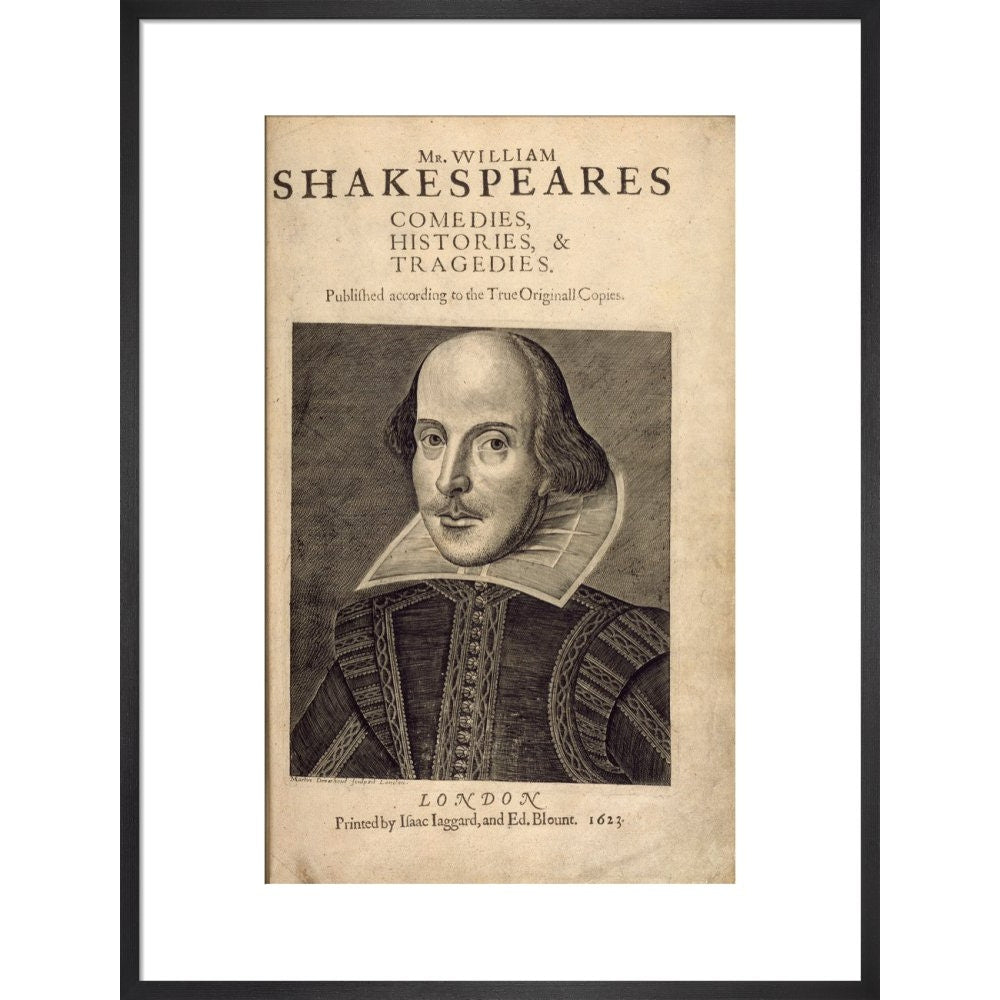 William Shakespeare print in black frame