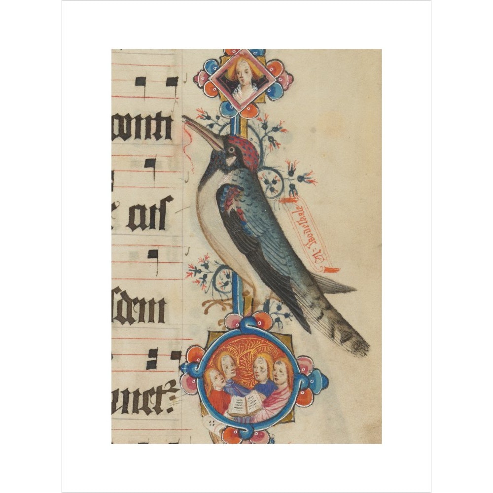 Woodpecker detail from the Sherborne Missal print unframed