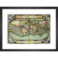 World Map (from Atlas Sive Cosmographica) print in black frame