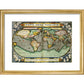 World Map (from Atlas Sive Cosmographica) print in gold frame