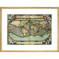 World Map (from Atlas Sive Cosmographica) print in gold frame