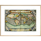 World Map (from Atlas Sive Cosmographica) print in natural frame