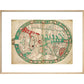 World map from Ranulf Higden's Polychronicon print in natural frame