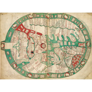 World map from Ranulf Higden's Polychronicon print