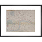 1862 map of London with bus and cab routes print in black frame