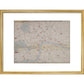 1862 map of London with bus and cab routes print in gold frame