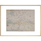 1862 map of London with bus and cab routes print in natural frame