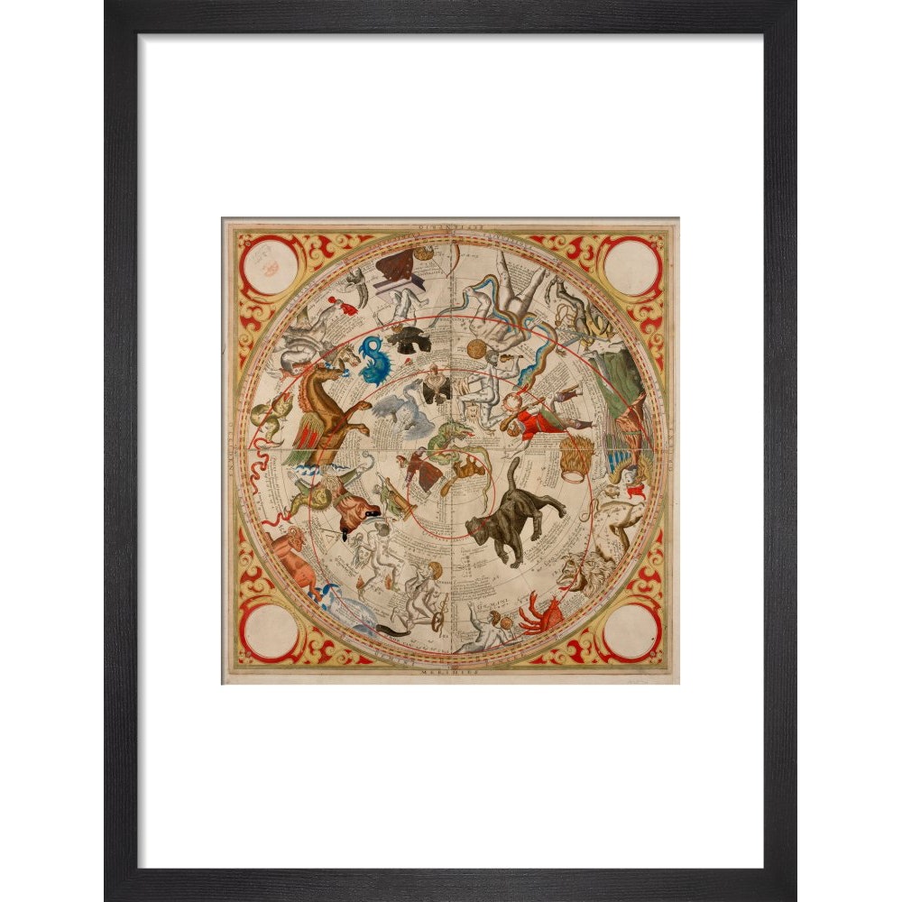 Celestial Hemispheres print in black frame