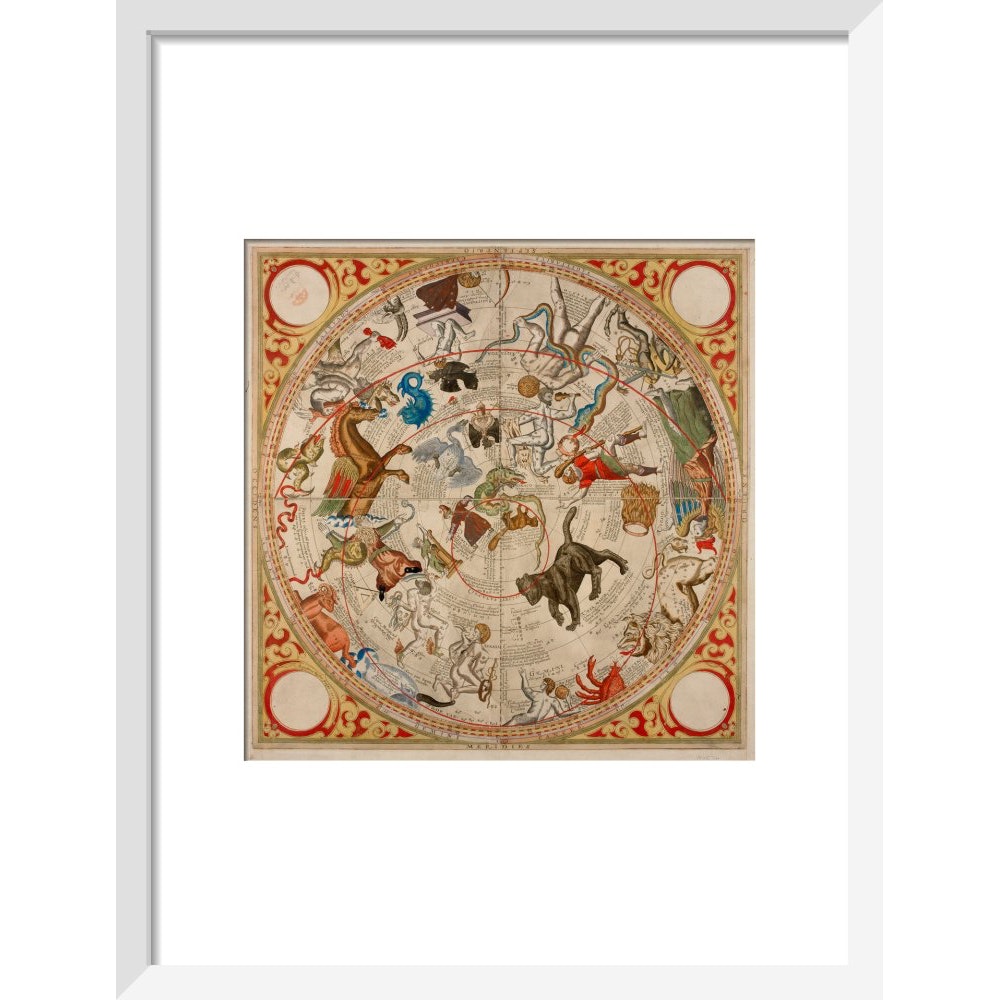 Celestial Hemispheres print in white frame