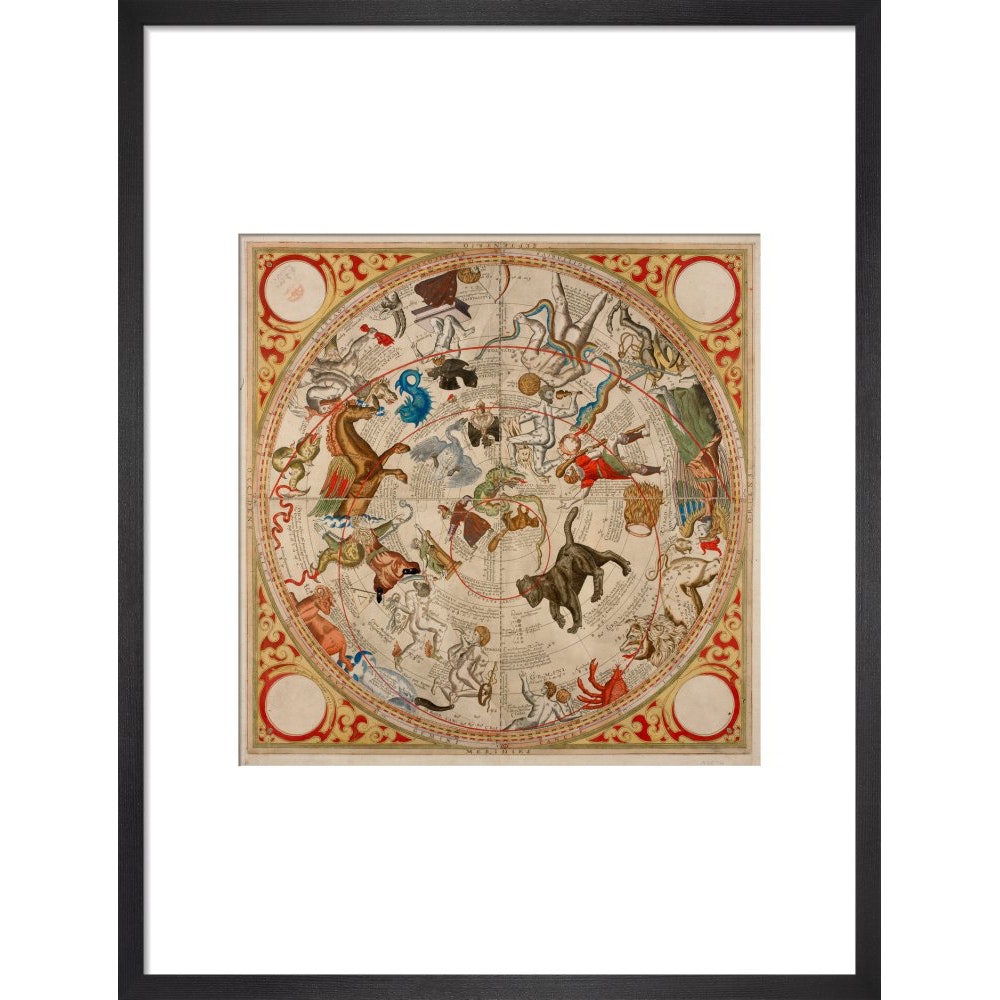 Celestial Hemispheres print in black frame