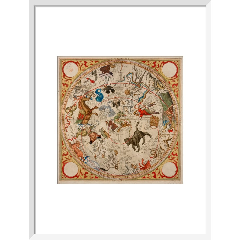 Celestial Hemispheres print in white frame