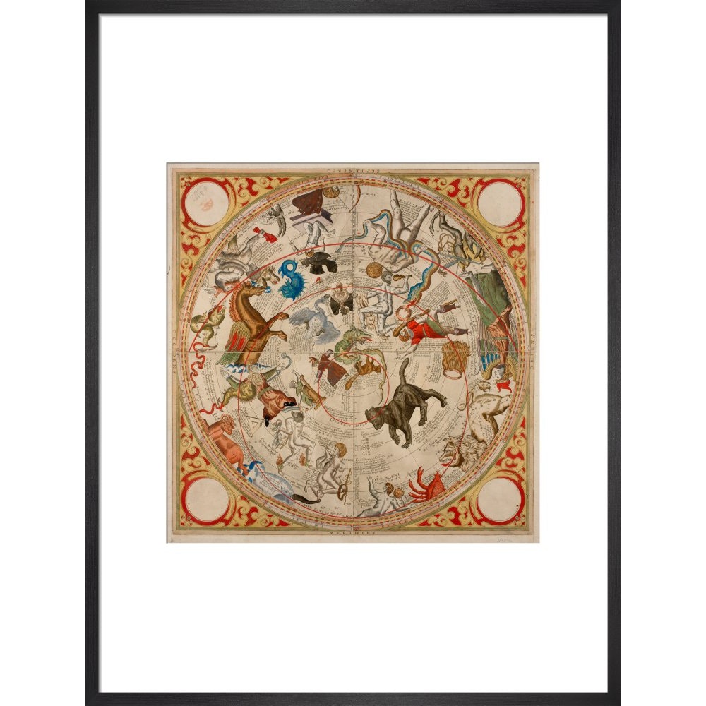 Celestial Hemispheres print in black frame
