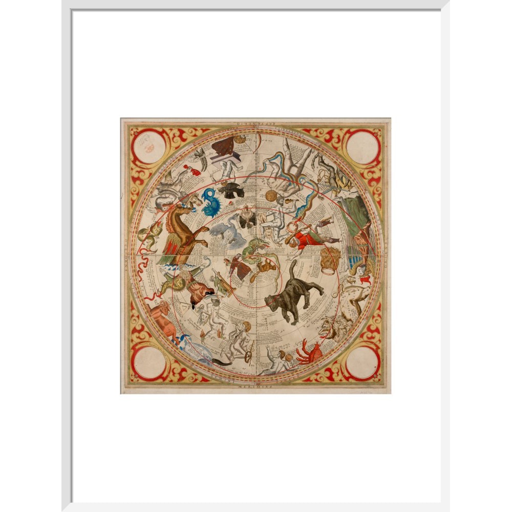 Celestial Hemispheres print in white frame