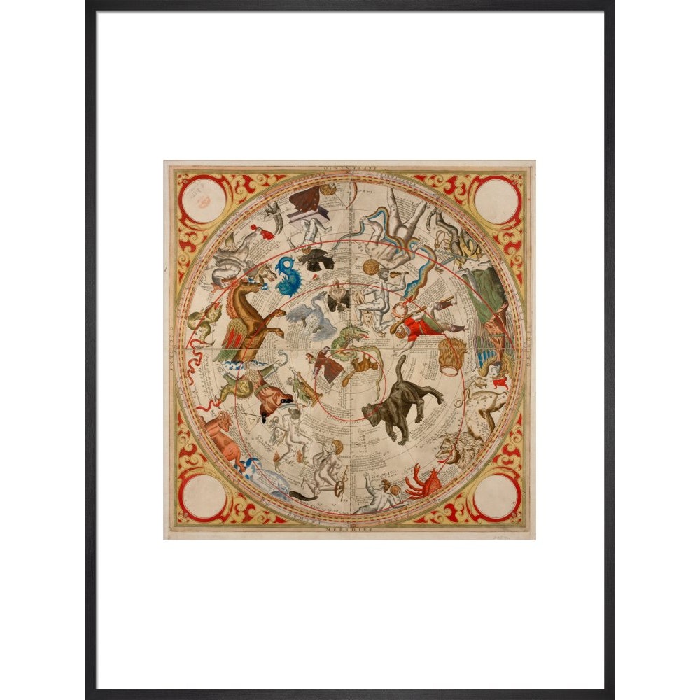 Celestial Hemispheres print in black frame