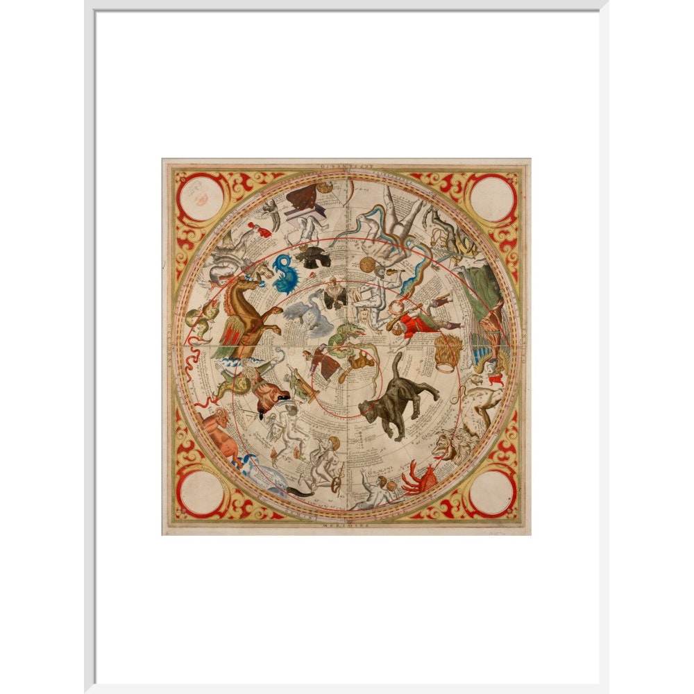 Celestial Hemispheres print in white frame