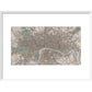 Cross's Map of London print in white frame
