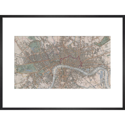 Cross's Map of London print in black frame