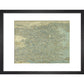Hokusai's Map of China print in black frame