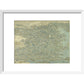 Hokusai's Map of China print in white frame