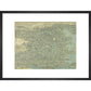 Hokusai's Map of China print in black frame