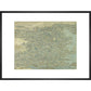 Hokusai's Map of China print in black frame