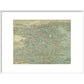 Hokusai's Map of China print in white frame
