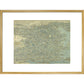 Hokusai's Map of China print in gold frame