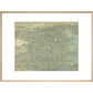 Hokusai's Map of China print in natural frame