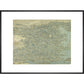 Hokusai's Map of China print in black frame