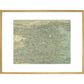 Hokusai's Map of China print in gold frame