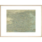 Hokusai's Map of China print in natural frame
