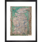 Map of Great Britain print in black frame