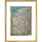 Map of Great Britain print in gold frame