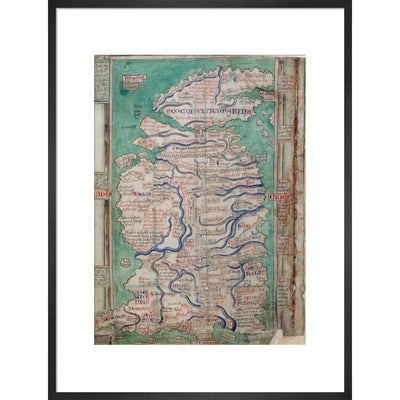 Map of Great Britain print in black frame