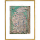 Map of Great Britain print in gold frame