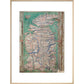 Map of Great Britain print in natural frame