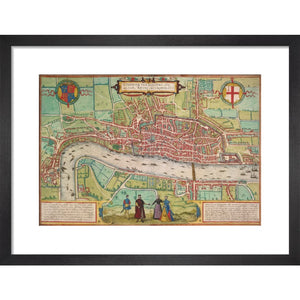 Map of London print in black frame