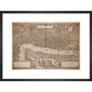 Map of London (sepia) print in black frame