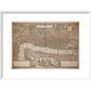 Map of London (sepia) print in white frame