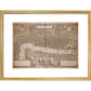 Map of London (sepia) print in gold frame