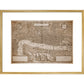 Map of London (sepia) print in gold frame