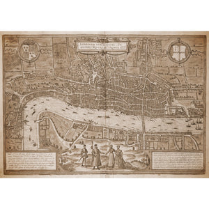 Map of London (sepia) print