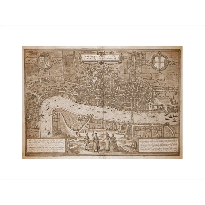 Map of London (sepia) print